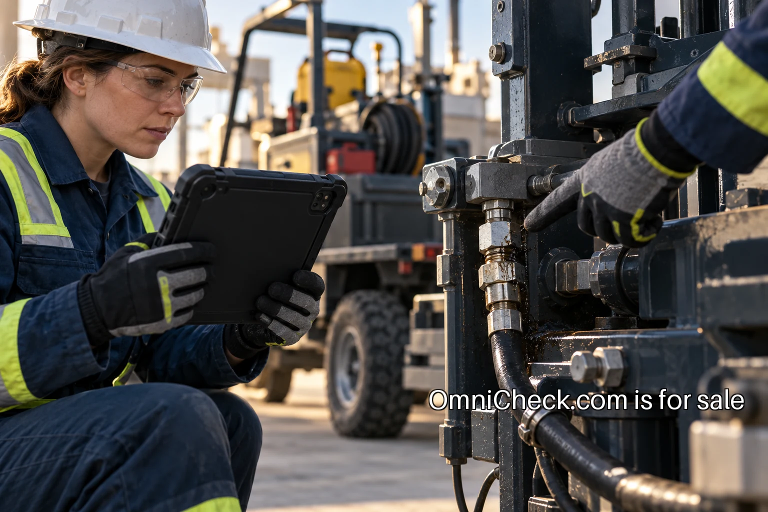 An inspector capturing an equipment finding with a mobile device